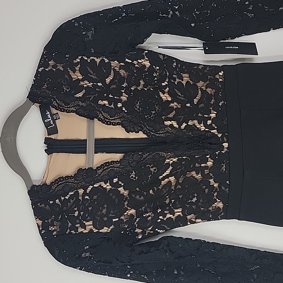 NWT. Lulu's swoon-er or later black long sleeve lace dress size xs - Picture 6 of 12
